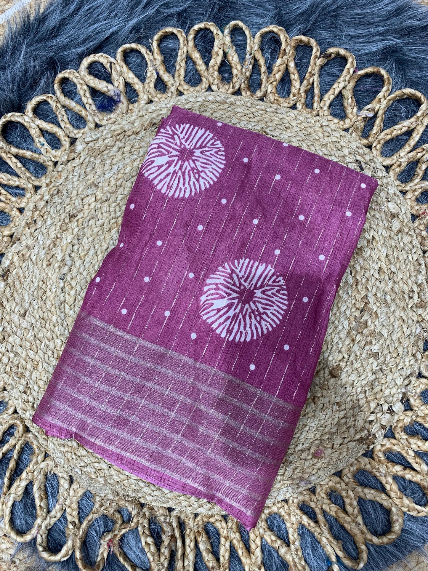 RK-7014 DOLA RIKO SAREE WITH BEAUTIFUL PRINT WITH JAREE LINING