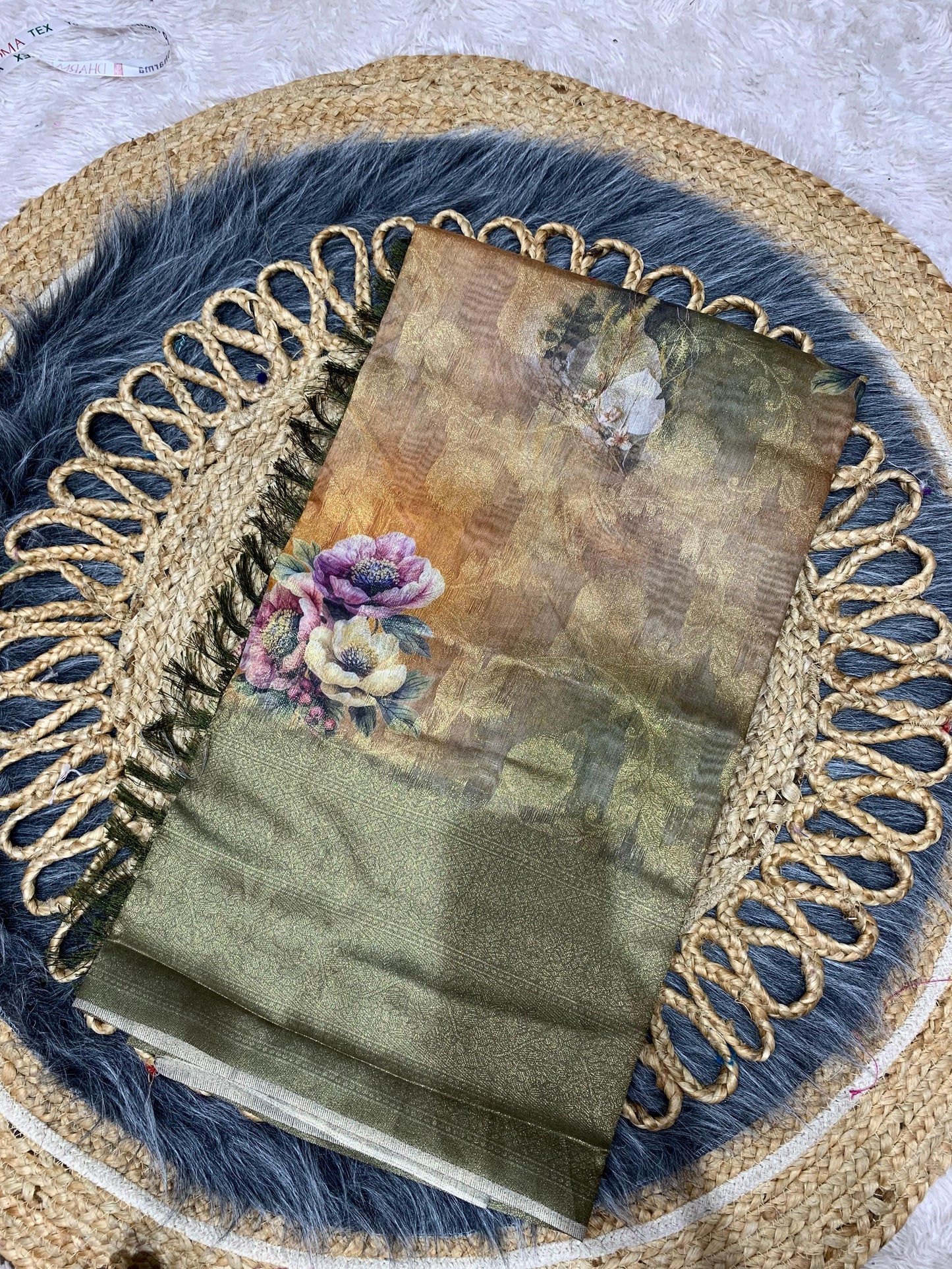 DP-BARBARY-FLOWER BARBARY SAREE WITH BEAUTIFUL FLOWER DIGITAL PRINT WITH JHALAR