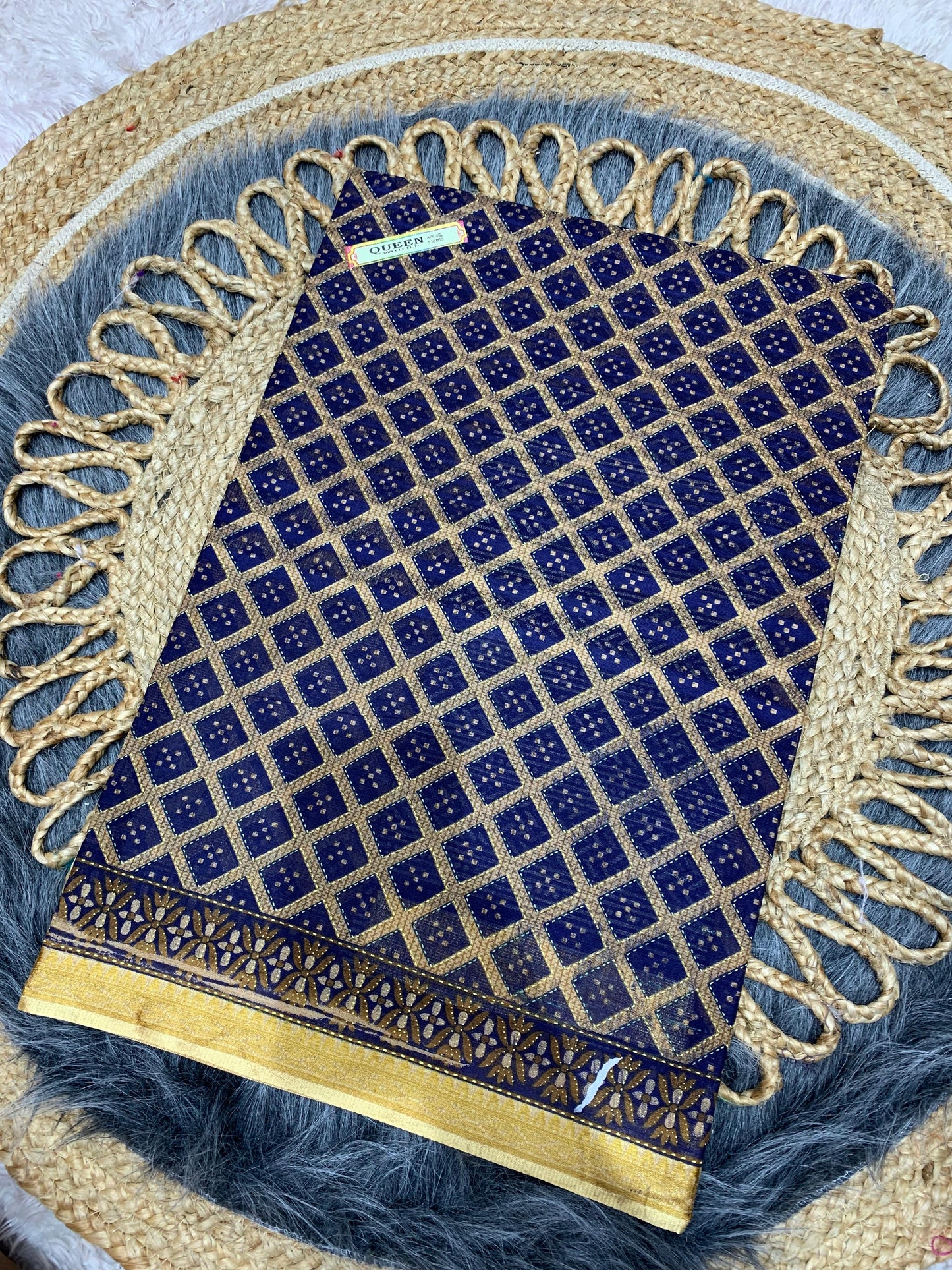 CT-QUEEN-BP SUTI COTTON SAREE WITH BEAUTIFUL PRINT WITH CHIKKO COLOUR COMMON WITH BLOUSE PIECE