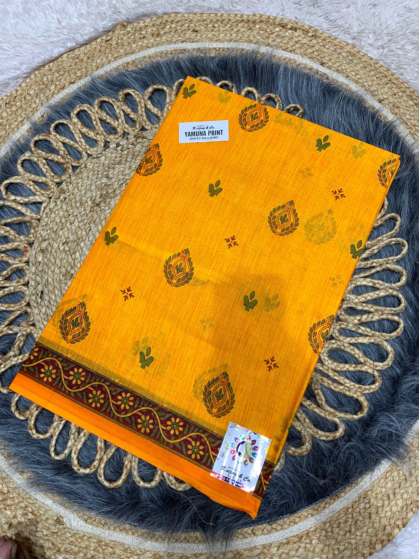 CT-YAMUNA PRINT-BP PURE SUTI COTTON SAREE WITH BEAUTIFUL FLOWER PRINT WITH BLOUSE PIECE