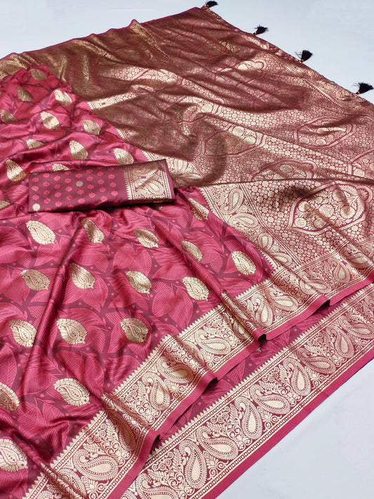 AJ-NEPAL PREMIUM SOFT SILK SAREE WITH SELF WORK WITH RICH PALLU BANARASI JAREE WORK WITH BUTTI BLOUSE