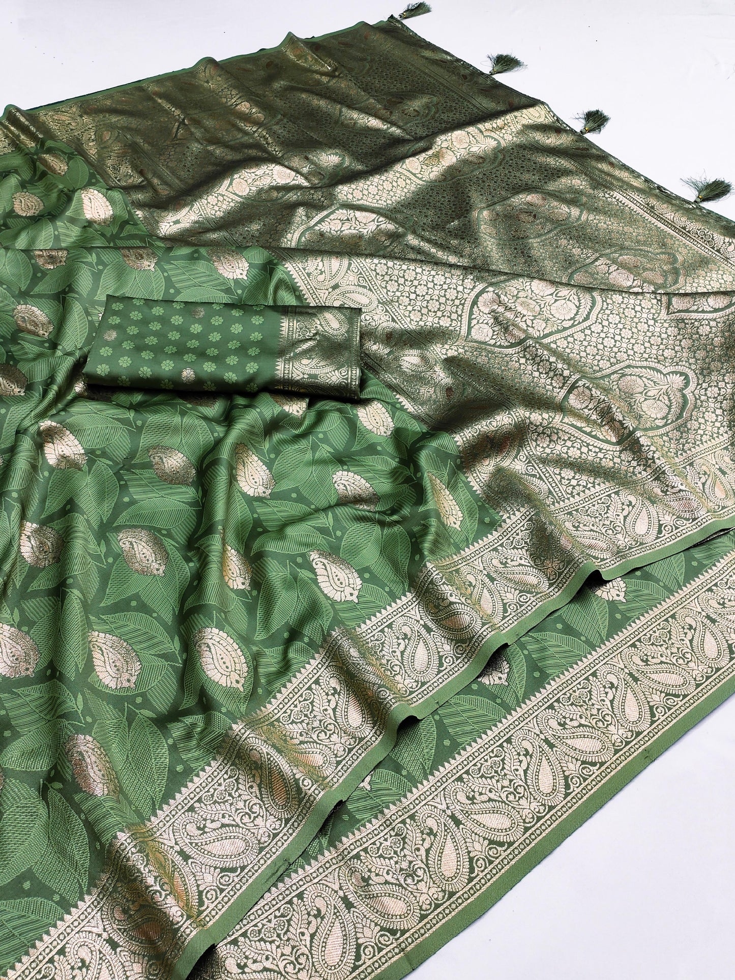 AJ-NEPAL PREMIUM SOFT SILK SAREE WITH SELF WORK WITH RICH PALLU BANARASI JAREE WORK WITH BUTTI BLOUSE