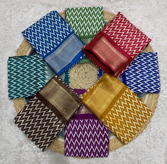 RK-7023 LINEN COTTON SAREE WITH LAHERIA PRINT