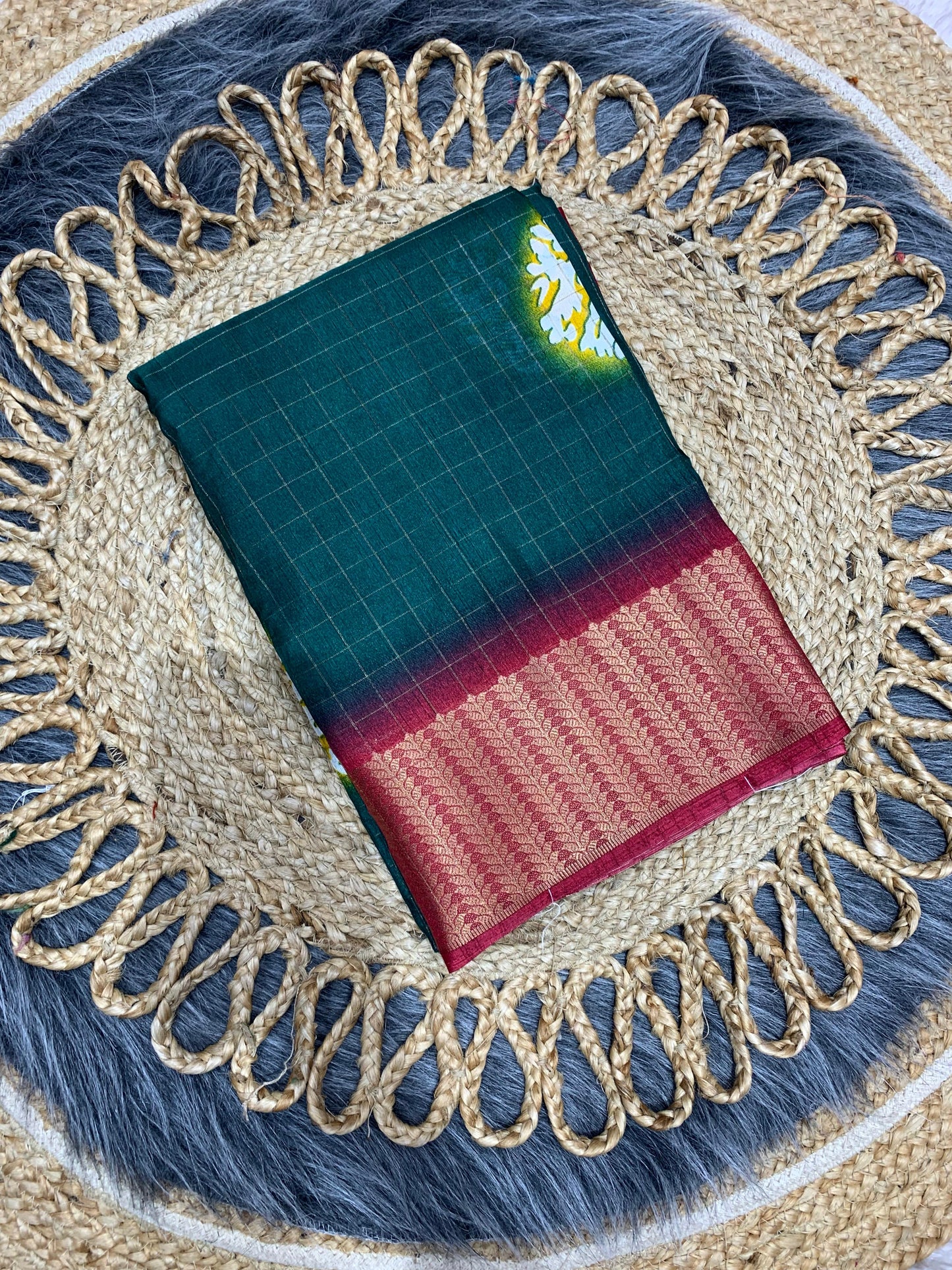 RK-7021 DOLA RIKO SAREE WITH BEAUTIFUL PRINT WITH JAREE LINING