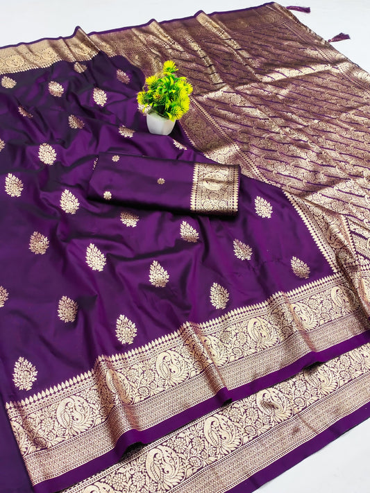 AJ-MAHARASHTRA -PREMIUM SOFT SILK SAREE GRAND LINING PALLU VIRAL DESIGN WITH TASSELS