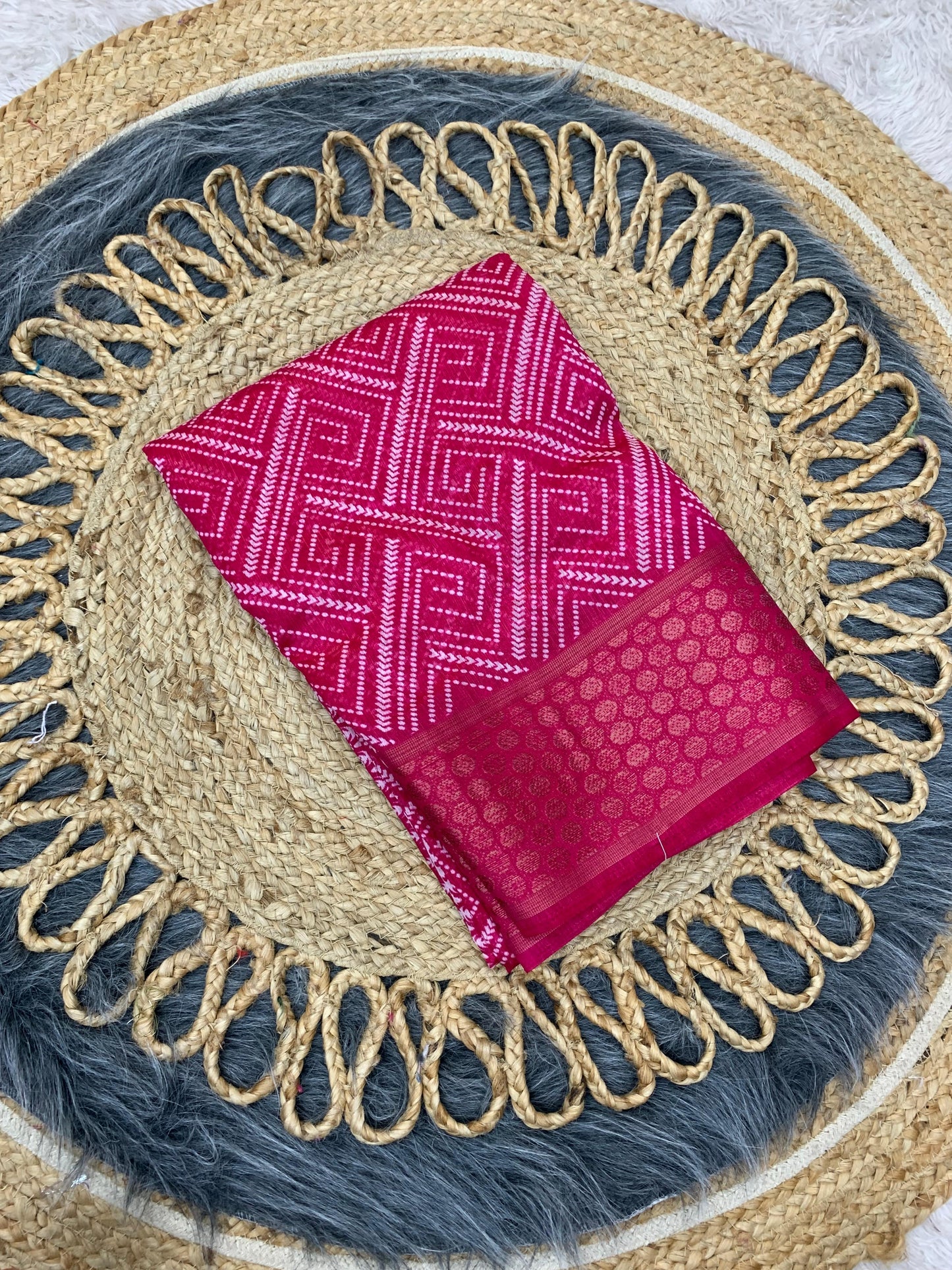 RK-7028 LINEN COTTON SAREE WITH BEAUTIFUL PRINT