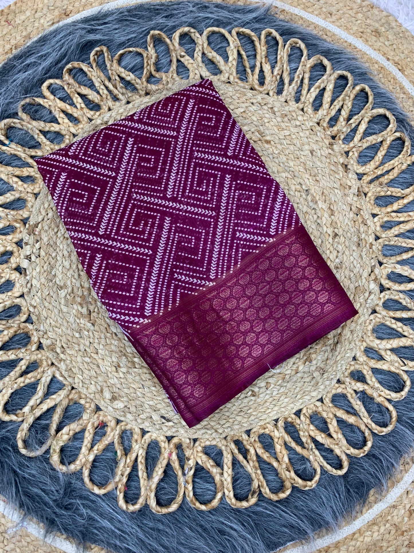 RK-7028 LINEN COTTON SAREE WITH BEAUTIFUL PRINT