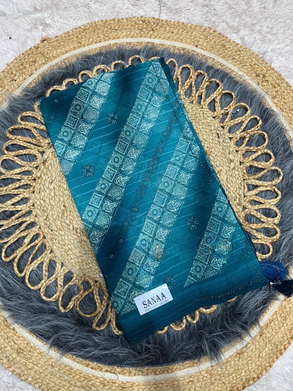 RF-SANAA FANCY PRINTED SAREE WITH DMC WORK