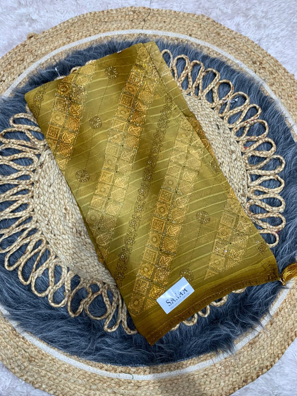 RF-SANAA FANCY PRINTED SAREE WITH DMC WORK