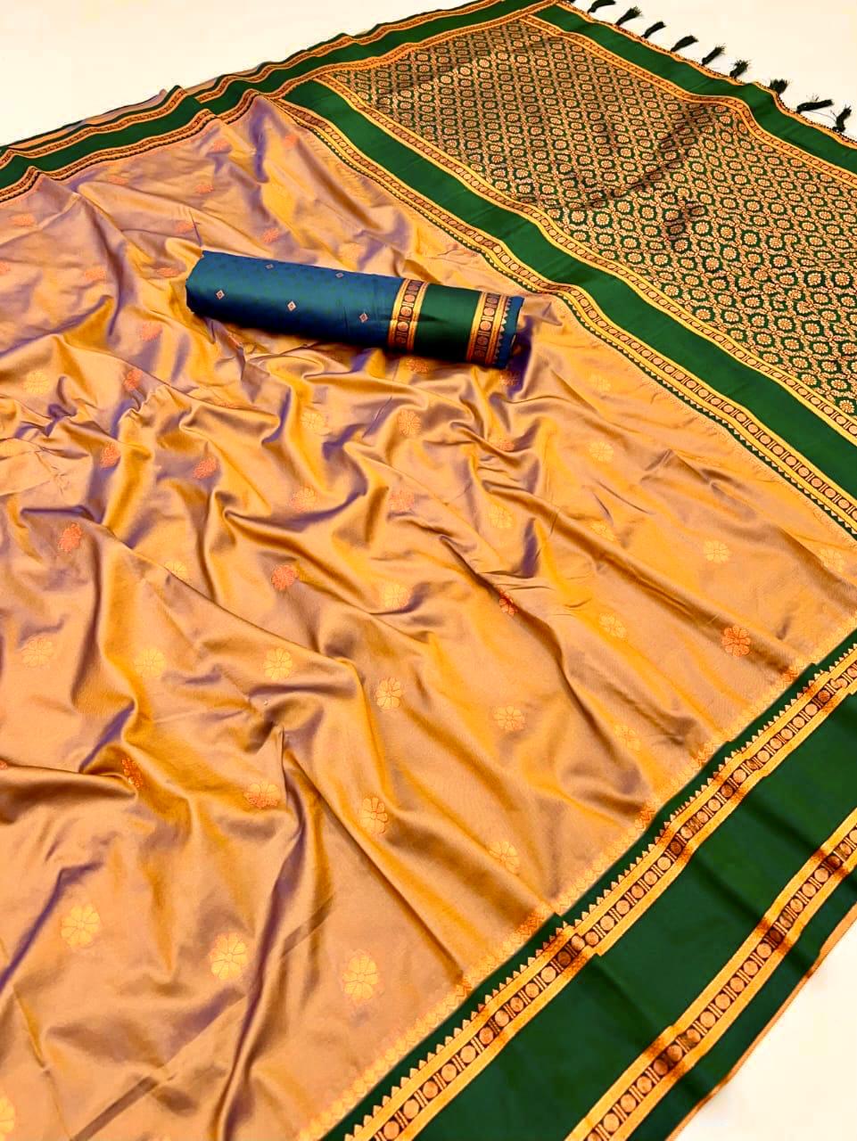 AJ-BLAST PREMIUM NAYANPETH VIRAL PAITHANI WITH BEAUTIFUL DESIGN BEST QUALITY