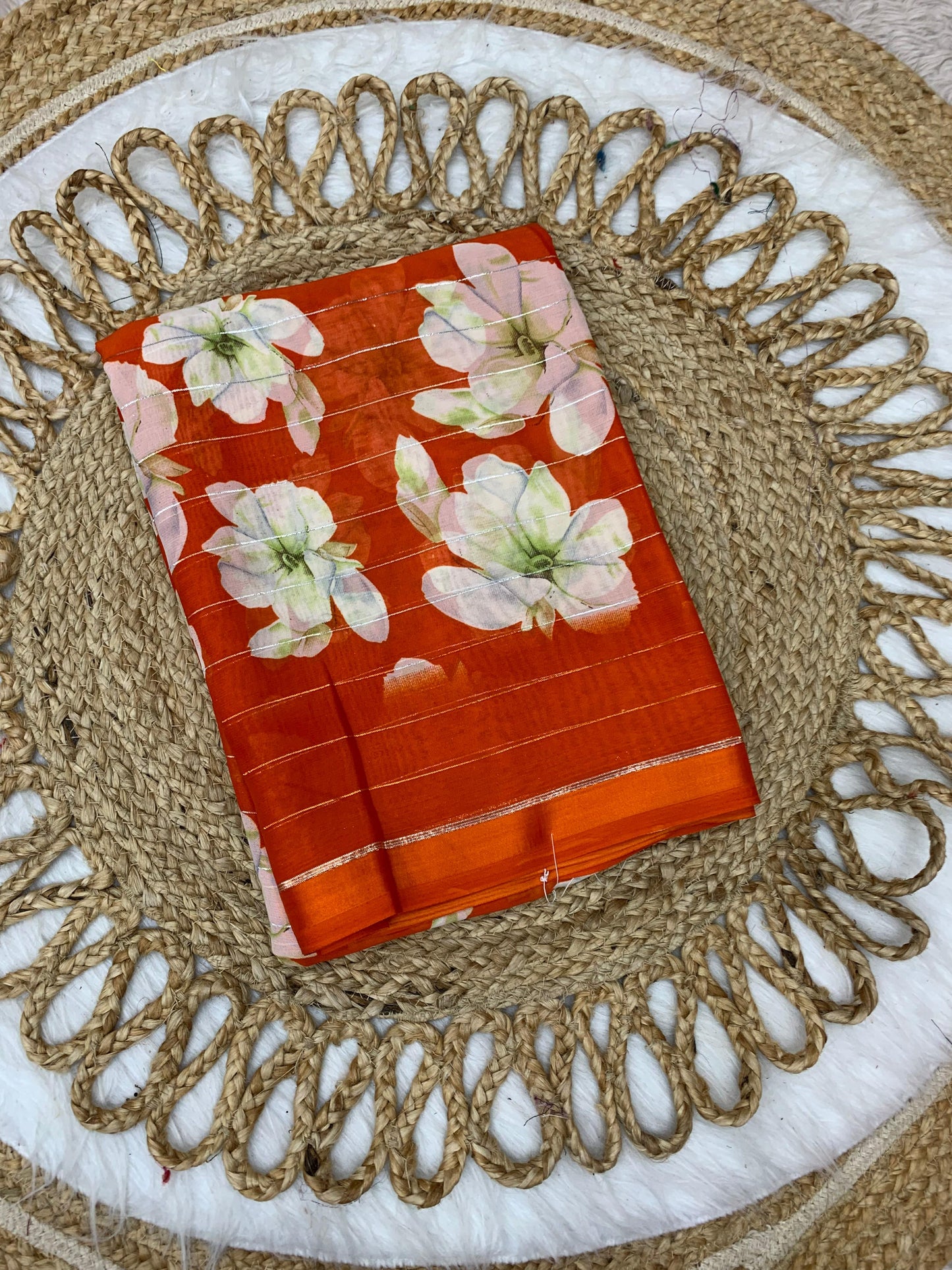 SV-8018 MOSS PUSHPA PATTA SAREE WITH BIG FLOWER PRINT