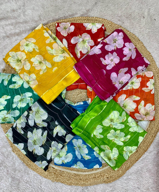 SV-8018 MOSS PUSHPA PATTA SAREE WITH BIG FLOWER PRINT