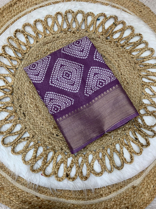 PRINT-3025 DOLA DOBBY SAREE WITH BEAUTIFUL PRINT WITH BUTTI BLOUSE