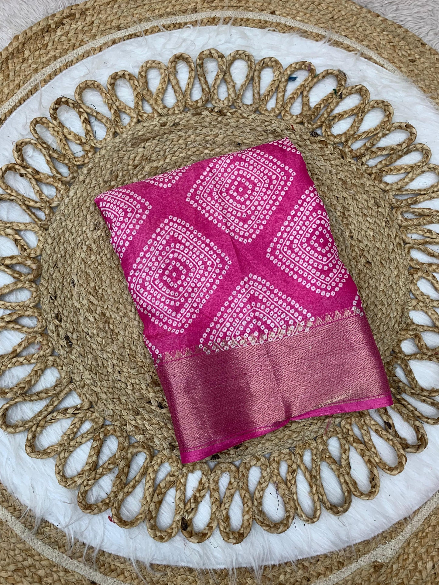 PRINT-3025 DOLA DOBBY SAREE WITH BEAUTIFUL PRINT WITH BUTTI BLOUSE