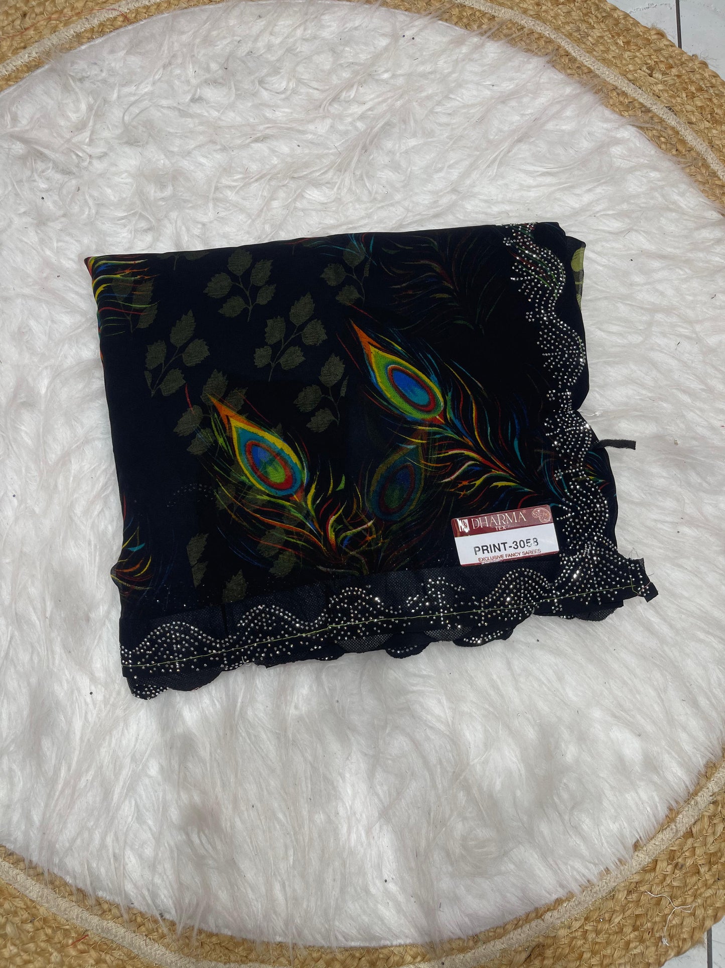 PRINT-3058 HEAVY PRINTED SAREE WITH BEAUTIFUL MORPANKH PRINT FOR UPCOMING FESTIVALS