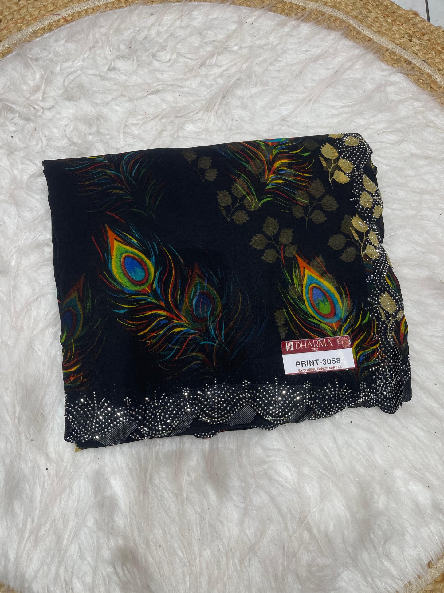 PRINT-3058 HEAVY PRINTED SAREE WITH BEAUTIFUL MORPANKH PRINT FOR UPCOMING FESTIVALS