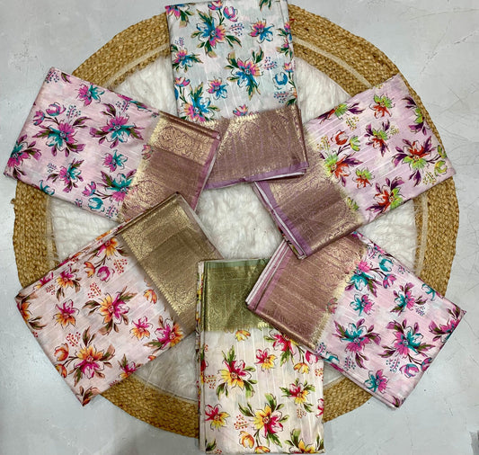 DP-4007 SWISS SILK WITH BEAUTIFUL DIGITAL PRINT WITH BEAUTIFUL PRITNS 6.30 MTR CUT JACKQUARD PATTA