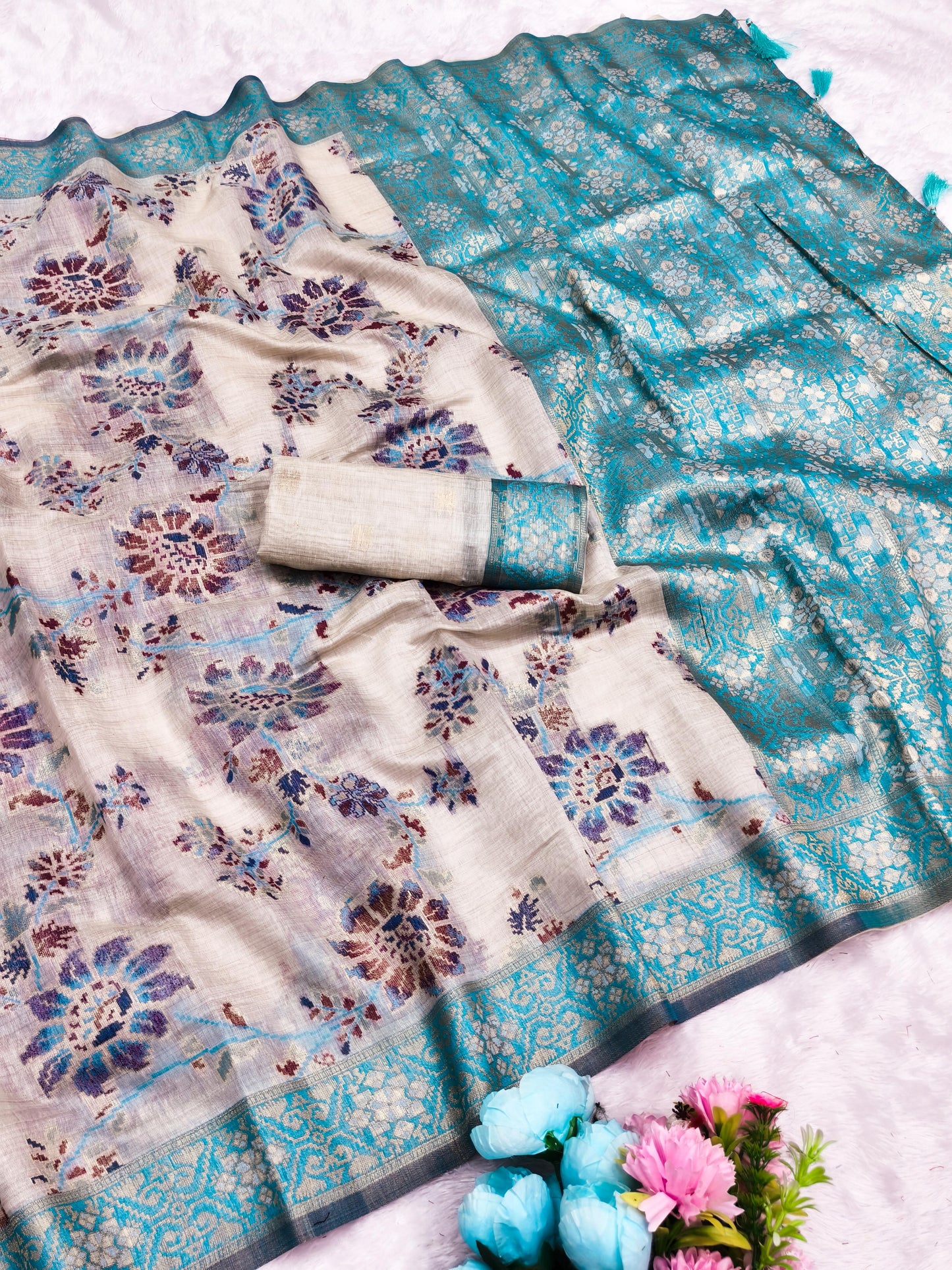 CT-RASHA COTTON  SILK SAREE JHAL WEAVING DESIGN WITH CONSTAST BORDER WITH RICH PALLU WITH TASSELS