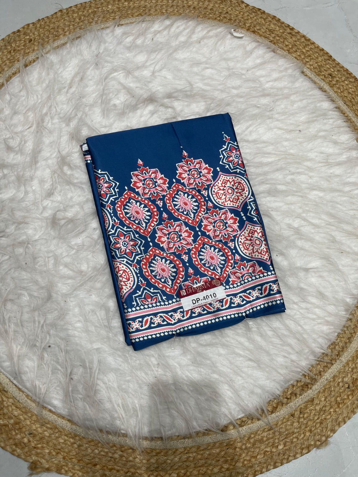 DP-4010 JAPAN SATIN SAREE WITH VIRAL AJRAK PRINT WITH ALL OVER 6.30 MTR CUT