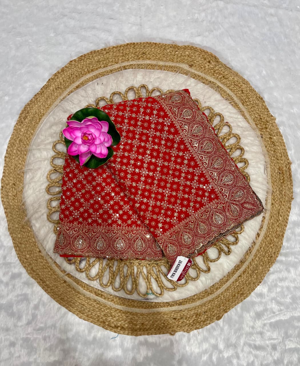 BS-KASMIR-KI-KALI BLOOMING SAREE WITH HEAVY FESTIVE ZARDOSI WORK SAREE WITH HEAVY JARKAN WORK WITH HEAVY BLOUSE