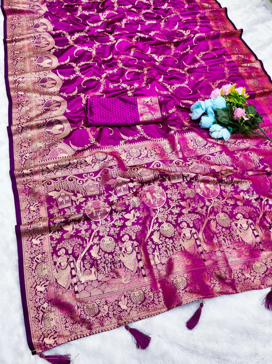 AJ-SATIN-CHIDIYA SATIN SILK SAREE WITH RICH PALLU AND PATLI WORK SPECIAL FESTIVE CHIDIYA DESIGN
