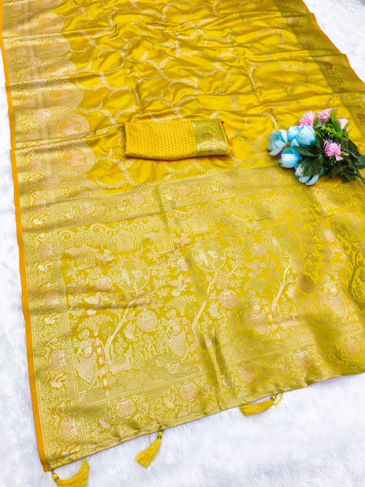 AJ-SATIN-CHIDIYA SATIN SILK SAREE WITH RICH PALLU AND PATLI WORK SPECIAL FESTIVE CHIDIYA DESIGN