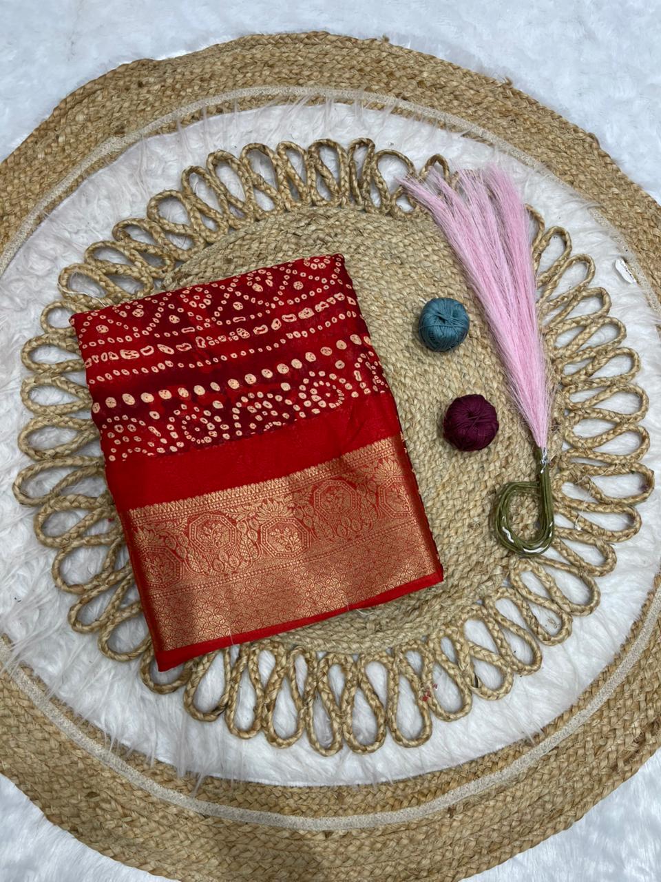 KAS-RAM-LAKHAN-6 FANCY PEACOCK PRINT SAREE WITH JACKQAURD BORDER