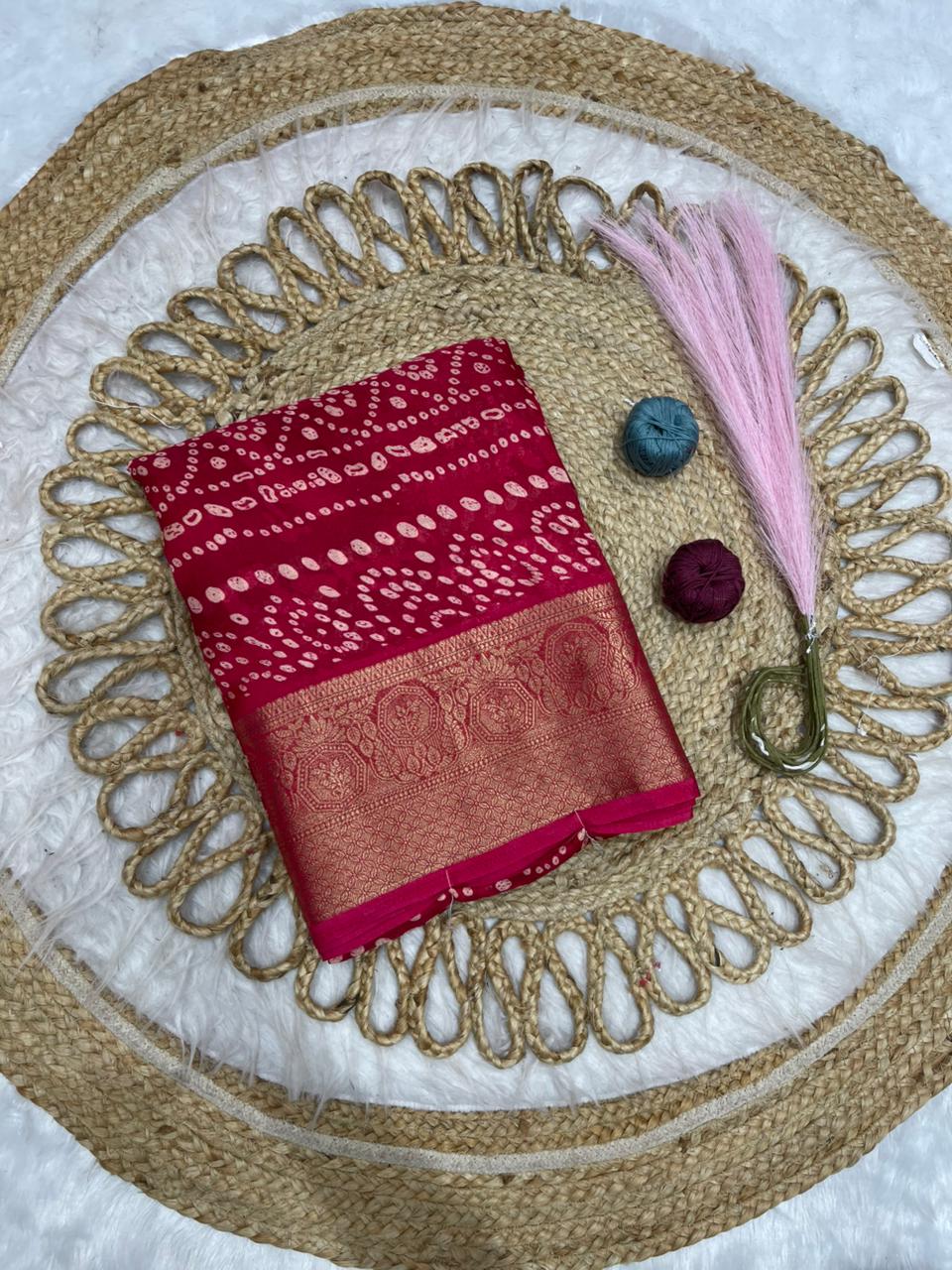 KAS-RAM-LAKHAN-6 FANCY PEACOCK PRINT SAREE WITH JACKQAURD BORDER