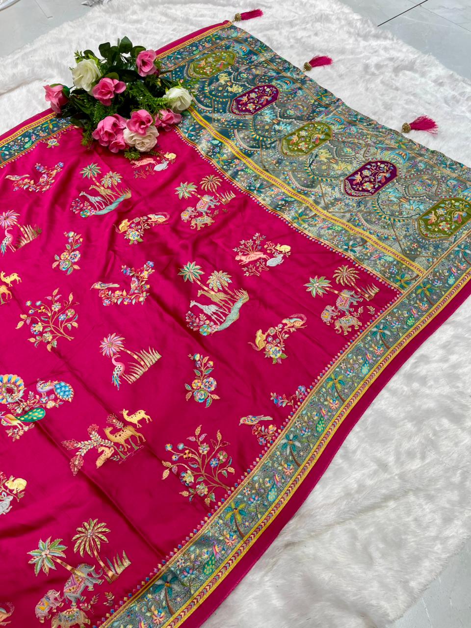 AJ-POSITION-BOSS GAJJI SILK SAREE WITH REAL PURE POSITION PRINT SAREE BEAUTFIUL VISCOS PALLU WITH HEAVY BODY DESIGN WITH 6.50 MTR CUT SUPER TRENDING PRODUCT