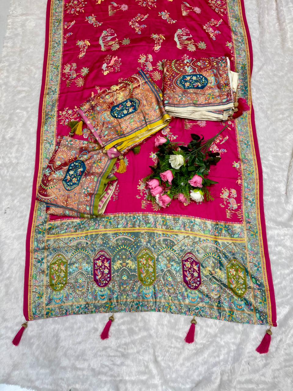 AJ-POSITION-BOSS GAJJI SILK SAREE WITH REAL PURE POSITION PRINT SAREE BEAUTFIUL VISCOS PALLU WITH HEAVY BODY DESIGN WITH 6.50 MTR CUT SUPER TRENDING PRODUCT