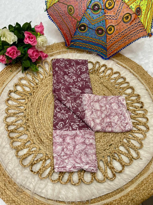 PRINT-3125 Chiffon saree with padding beautiful floral print with blouse