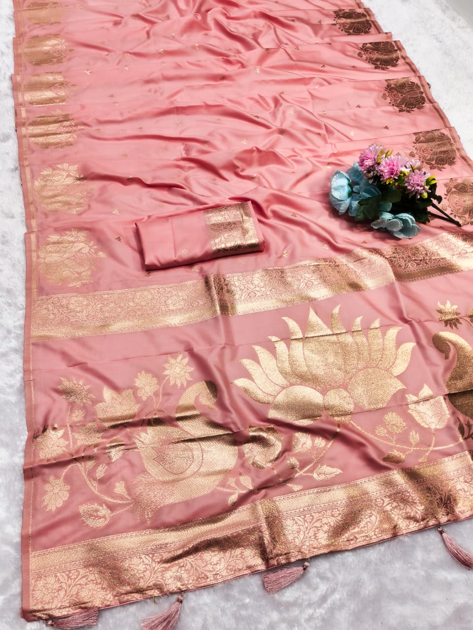 AJ-SWRAJ-L SOFT SILK VIRAL RAJ LAXMI THAKSHAILA PAITHANI WITH TASSELS