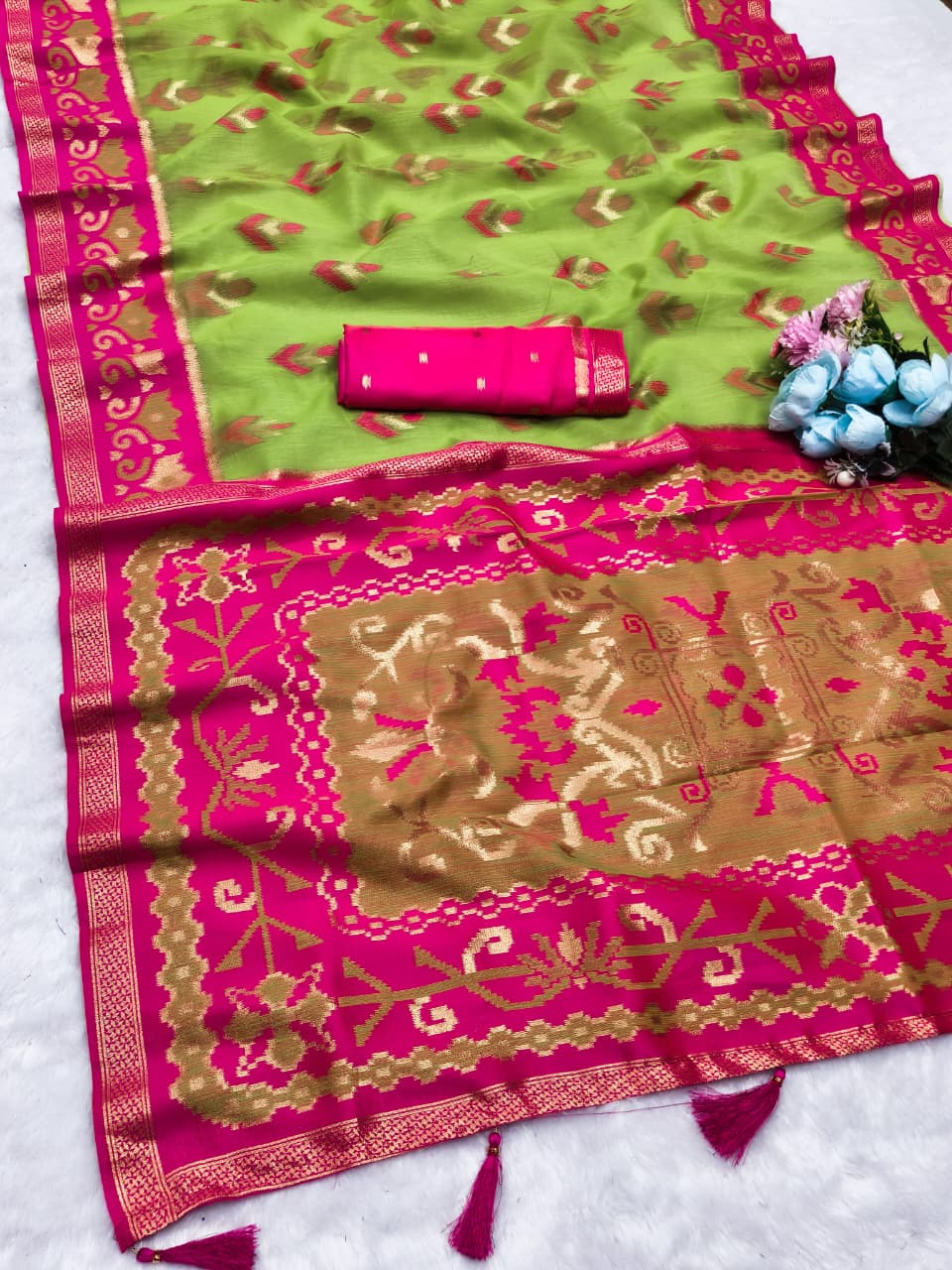 CT-LATIKA COTTON SILK SAREE WITH TRENDING WEAVING DESIGN WITH PESTAL COLOR MATCHING