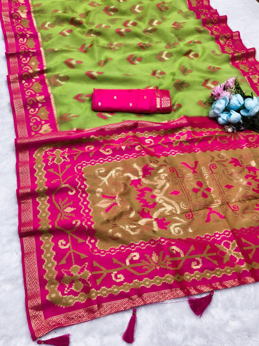 CT-LATIKA COTTON SILK SAREE WITH TRENDING WEAVING DESIGN WITH PESTAL COLOR MATCHING
