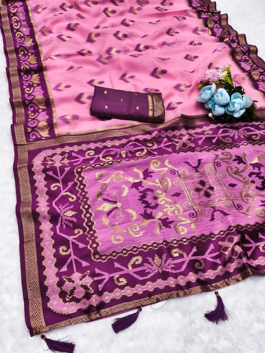 CT-LATIKA COTTON SILK SAREE WITH TRENDING WEAVING DESIGN WITH PESTAL COLOR MATCHING