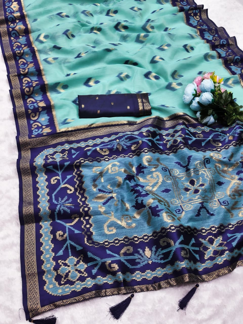 CT-LATIKA COTTON SILK SAREE WITH TRENDING WEAVING DESIGN WITH PESTAL COLOR MATCHING