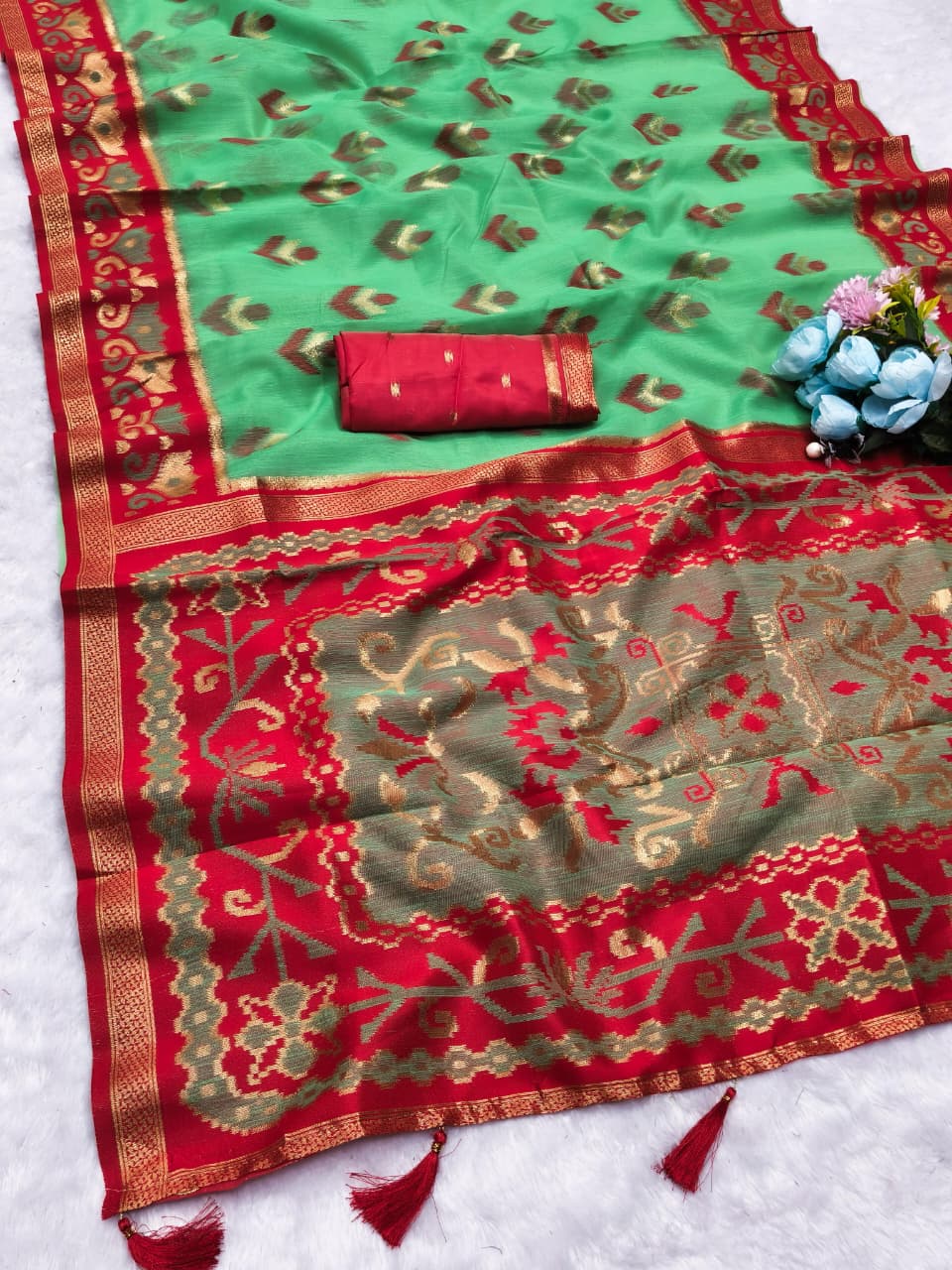 CT-LATIKA COTTON SILK SAREE WITH TRENDING WEAVING DESIGN WITH PESTAL COLOR MATCHING