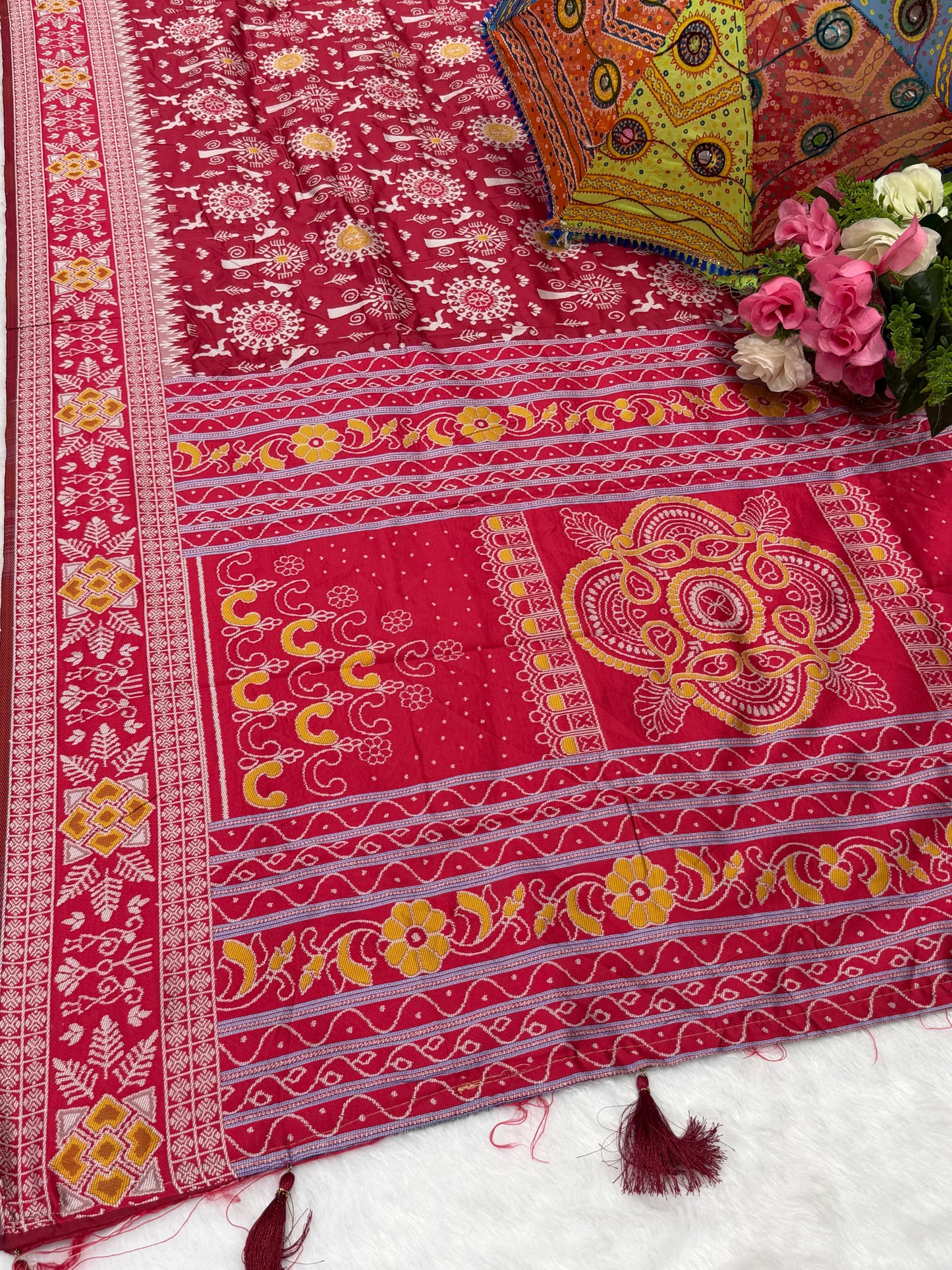 AJ-FLASH SOFT SILK SAREE WITH RICH PALLU WITH BEAUTIFUL UNIQUE DEDIGN WITH MEENAKARI WORK