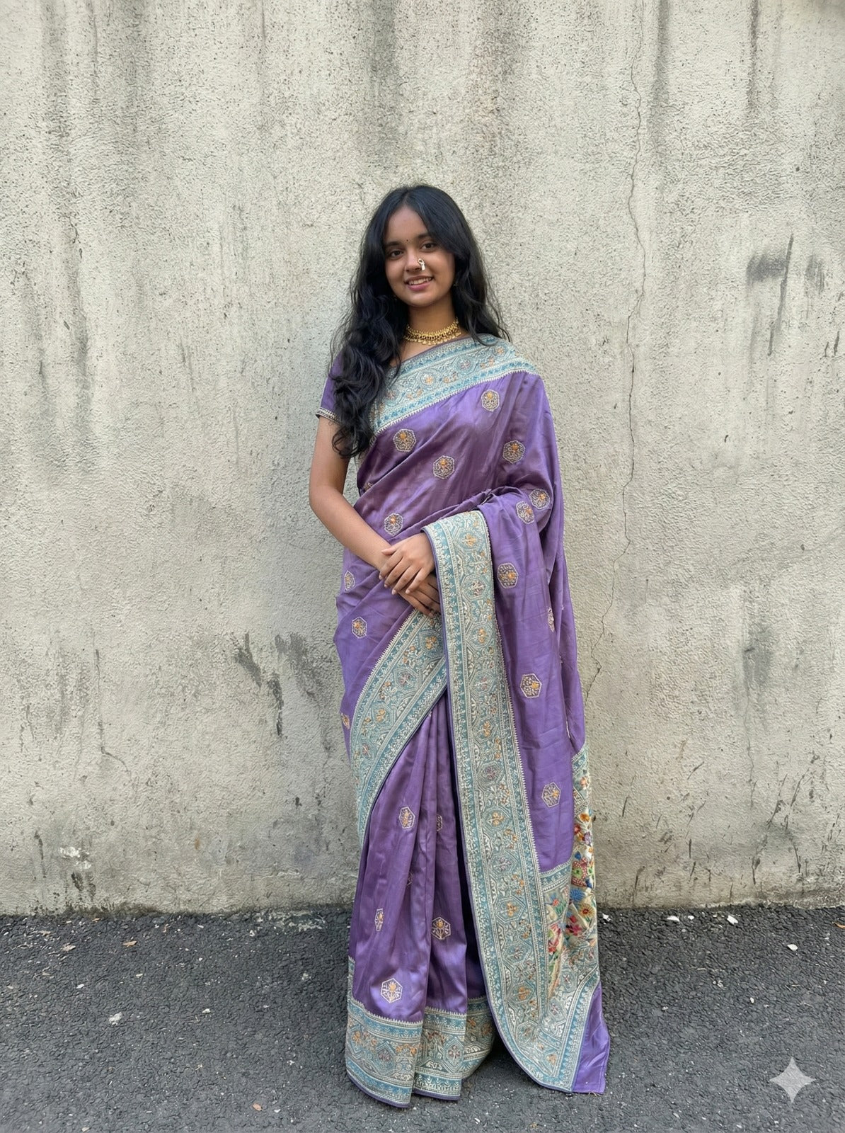 BS-ANITA ORIGINAL CHOCLATE SAREE WITH BEAUTIFUL BANDANI DESIGN WITH BOX PALLU DESIGN AND HEAVY THREAD WORK WITH HEAVY BLOUSE