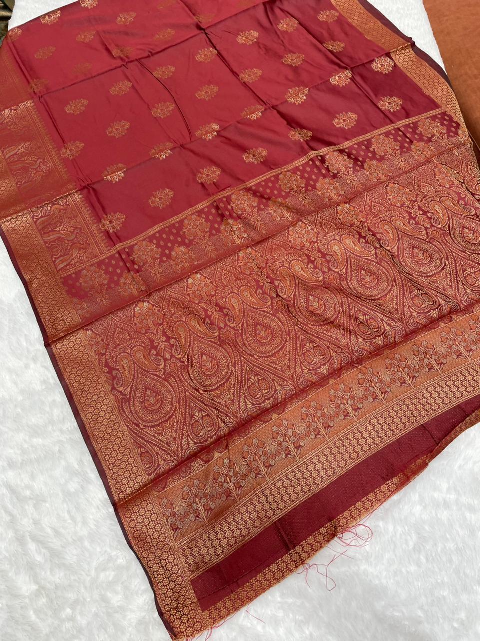 AJ-DIVYANSHU SOFT LITCHI KOTA SILK WITH RICH PALLU AND BEAUTIFUL DESIGN WITH BROCADE BLOUSE