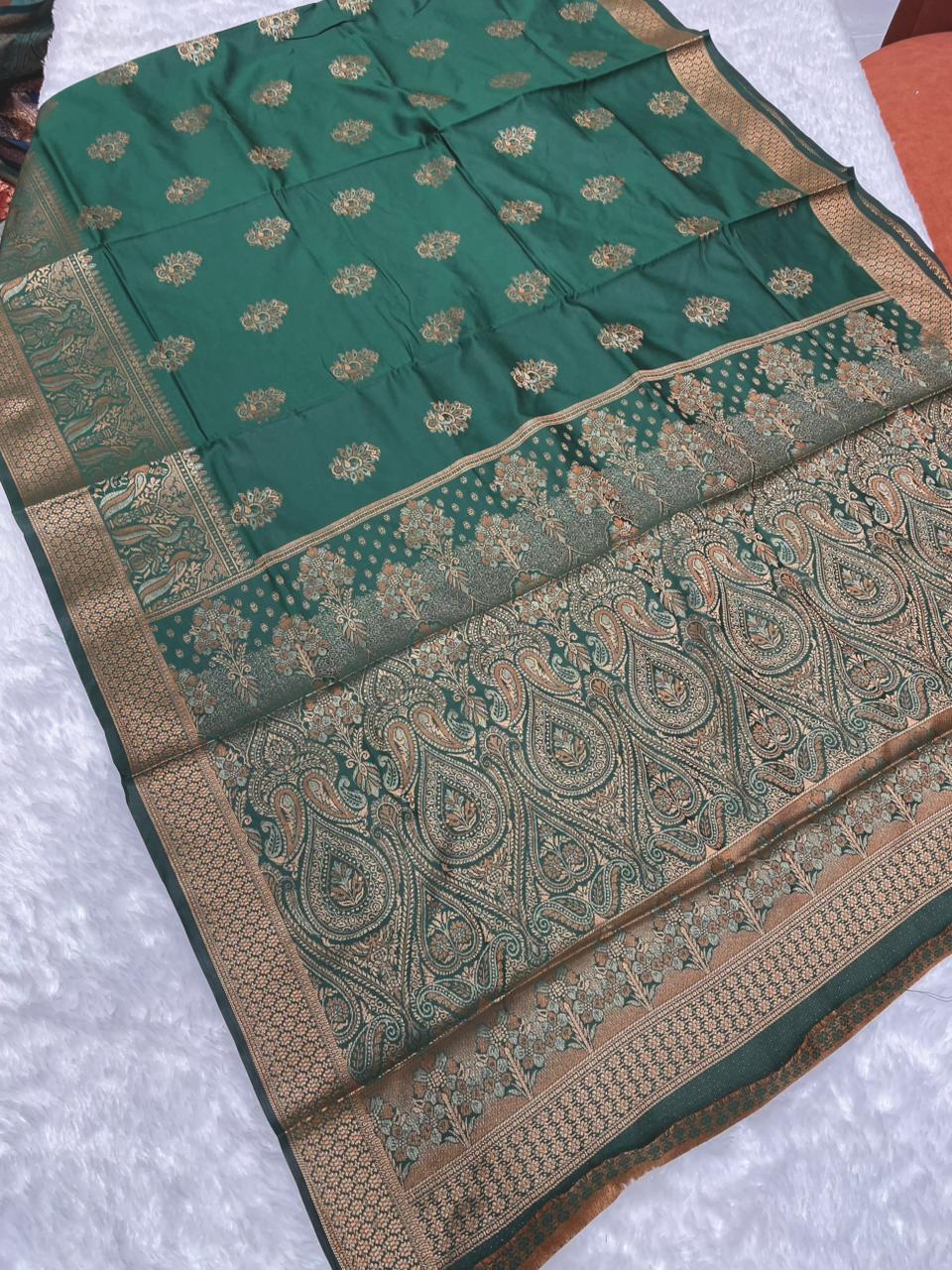 AJ-DIVYANSHU SOFT LITCHI KOTA SILK WITH RICH PALLU AND BEAUTIFUL DESIGN WITH BROCADE BLOUSE