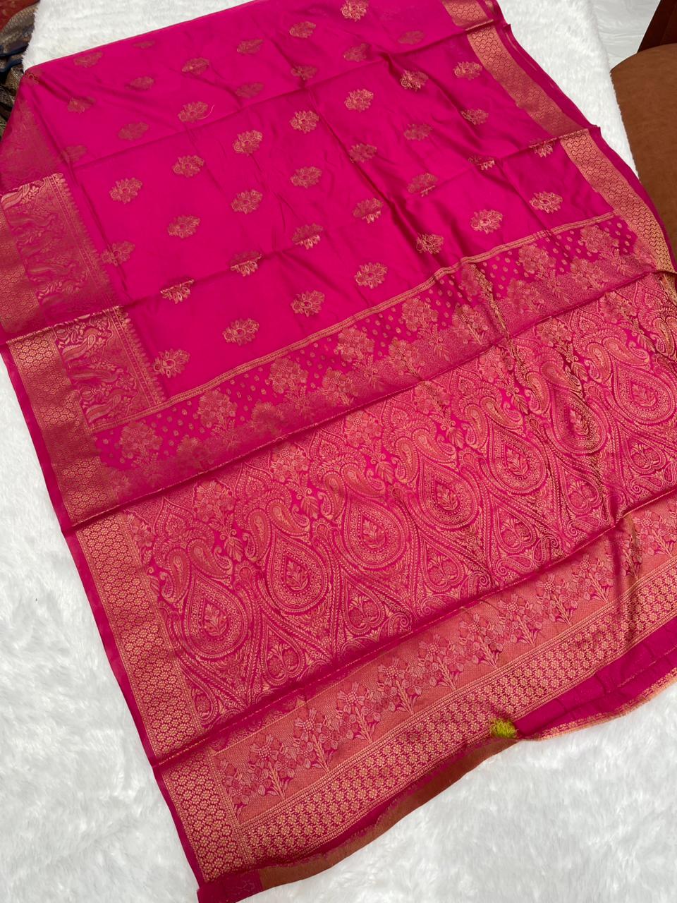 AJ-DIVYANSHU SOFT LITCHI KOTA SILK WITH RICH PALLU AND BEAUTIFUL DESIGN WITH BROCADE BLOUSE