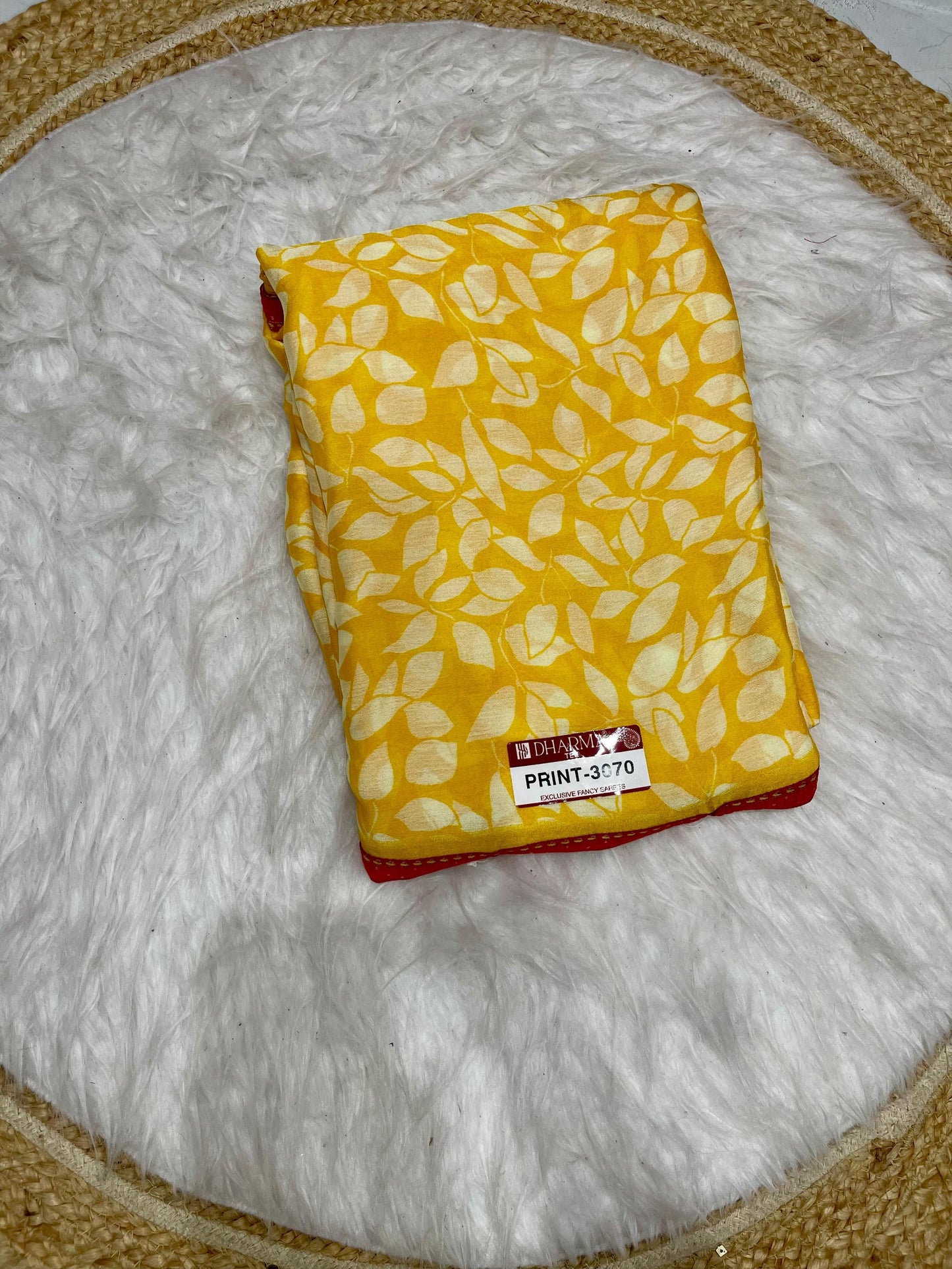 PRINT-3070 CHIFFON SAREE WITH FLOWER PRINT WITH BEAUTIFUL LACE WITH 6.30 MTR CUT