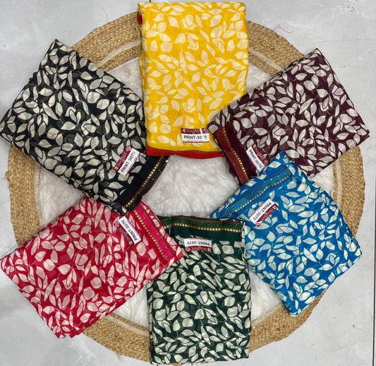PRINT-3070 CHIFFON SAREE WITH FLOWER PRINT WITH BEAUTIFUL LACE WITH 6.30 MTR CUT
