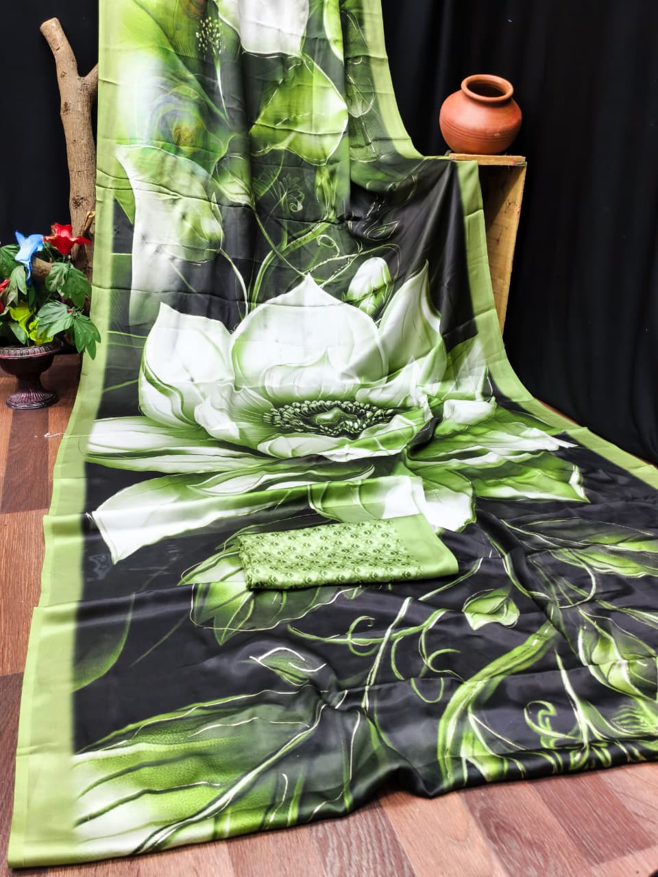 DP-4016 SATIN FOIL SAREE WITH BEAUTIFUL CATLOG DESIGNS WITH 6.30 MTR CUT