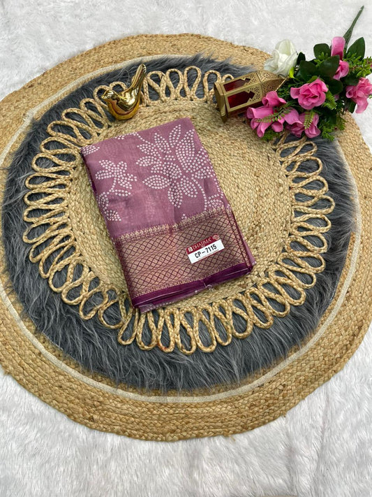 CP-7115  DOLA SILK SAREE WITH BEAUTIFUL RICH PALLU AND BEAUTIFUL DESIGN WITH JACQUARD BORDER WITH BEAUTIFUL BLOUSE