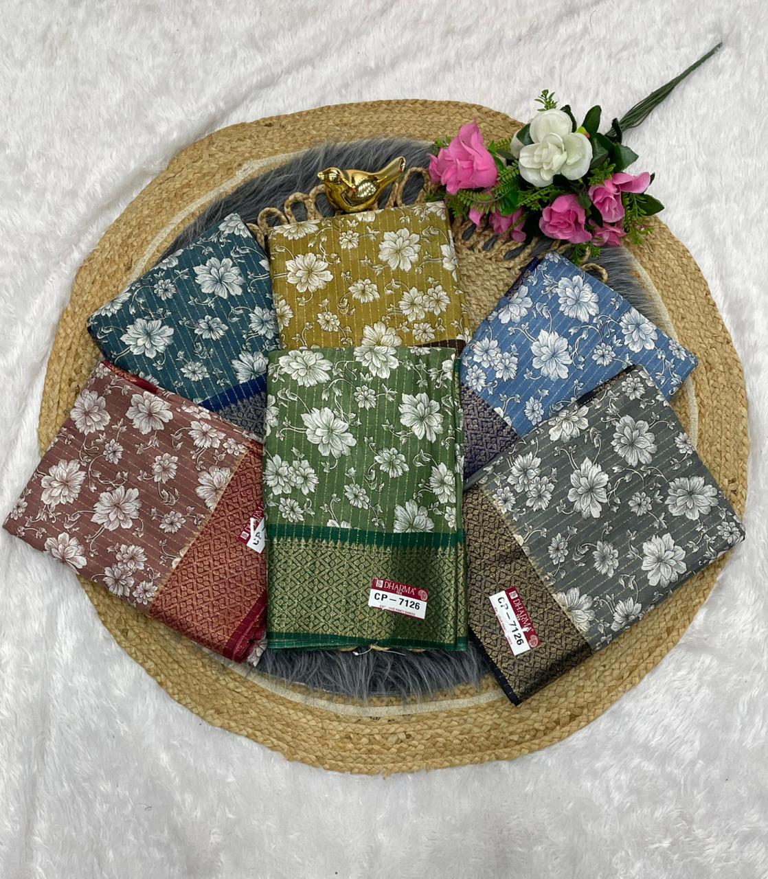 CP-7126 DOLA RIKO SAREE WITH BEAUTIFUL PRINTED SAREE WITH MOST VIRAL DESIGN ONLINE WITH BEAUTIFUL BLOUSE