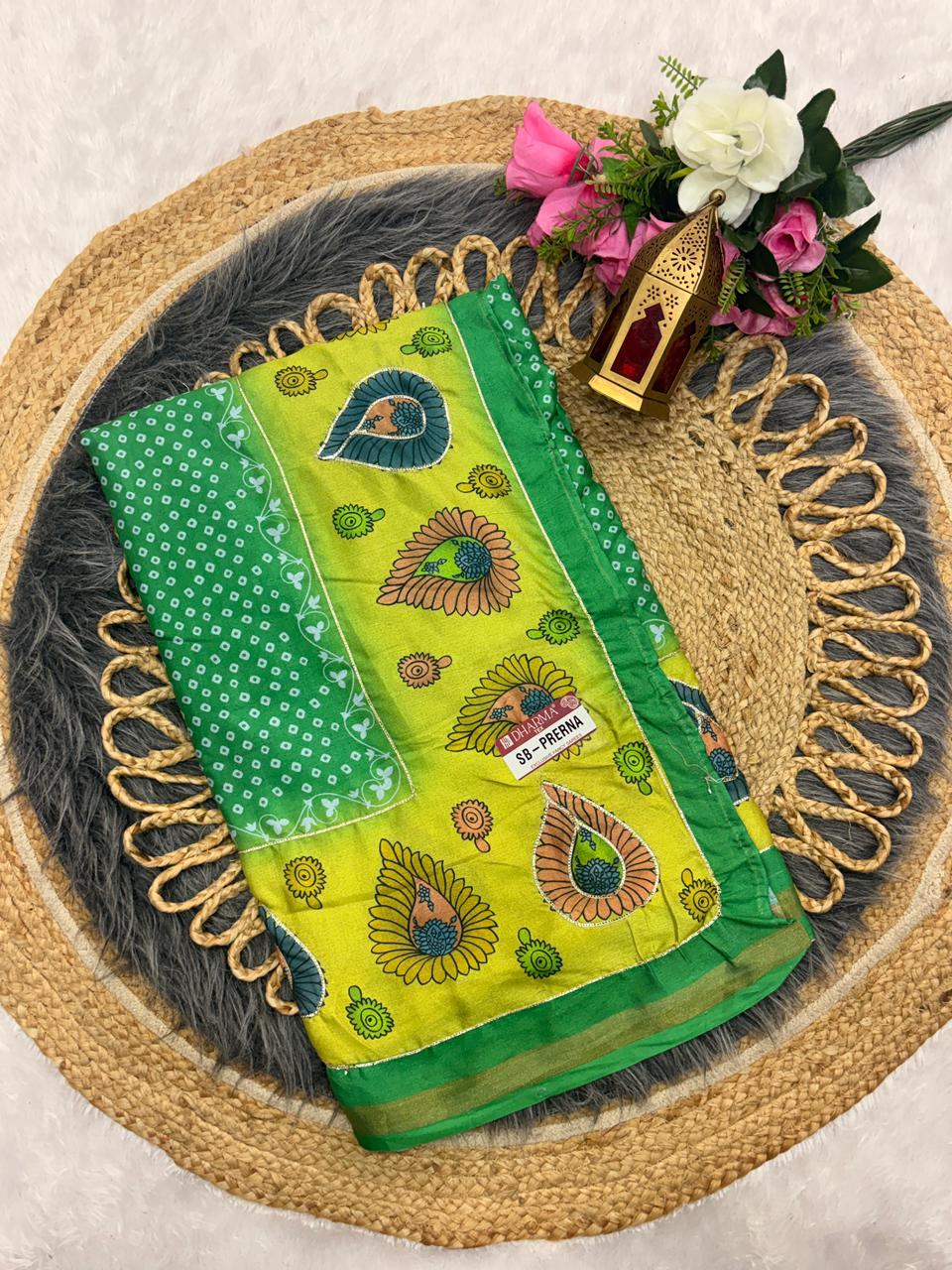 SB-PRERNA HEAVY MAL COTTON SAREE WITH BEAUTIFUL AARI WORK WITH DIGITAL PRINT BEAUTIFUL DESIGN WITH CONTRASY PALLU WITH BEAUTIFUL BLOUSE
