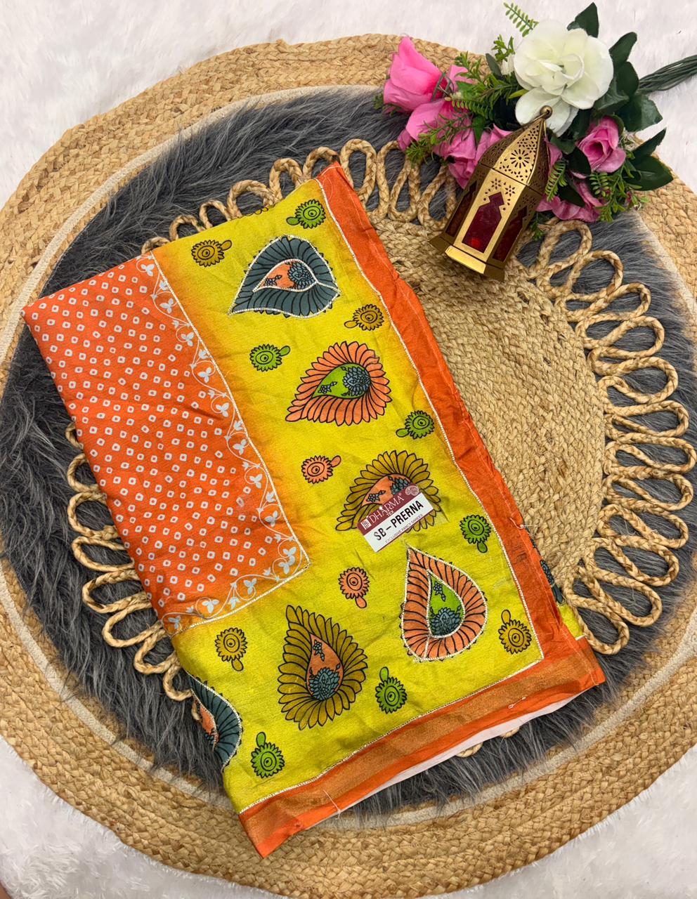 SB-PRERNA HEAVY MAL COTTON SAREE WITH BEAUTIFUL AARI WORK WITH DIGITAL PRINT BEAUTIFUL DESIGN WITH CONTRASY PALLU WITH BEAUTIFUL BLOUSE