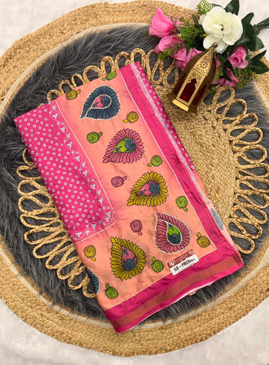 SB-PRERNA HEAVY MAL COTTON SAREE WITH BEAUTIFUL AARI WORK WITH DIGITAL PRINT BEAUTIFUL DESIGN WITH CONTRASY PALLU WITH BEAUTIFUL BLOUSE